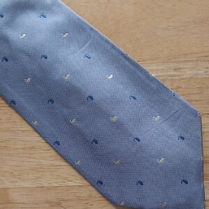 Altea Sky Blue Tie with White and Navy Paisley Pattern